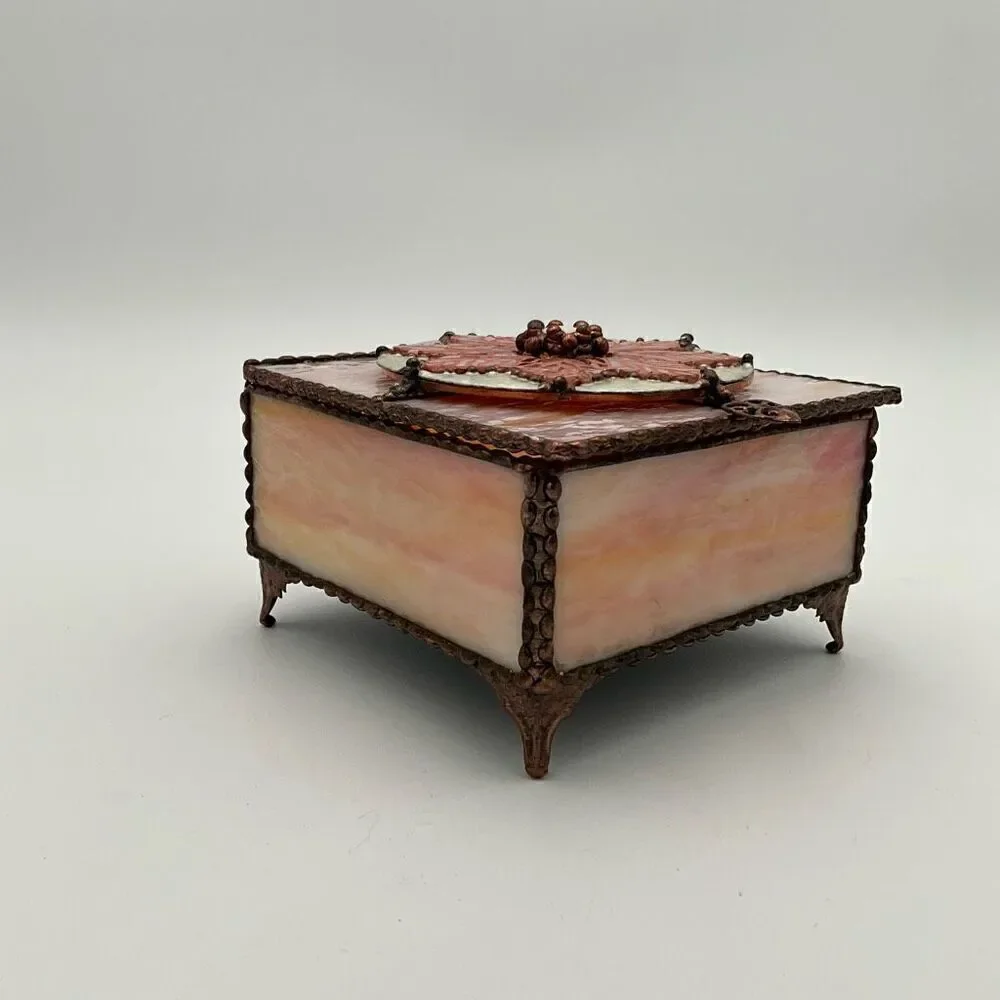 HANDCRAFTED Stained Glass Jewelry Box Keepsake Box